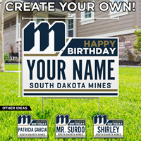 Custom Happy Birthday South Dakota Mines Sdsm-Lwn-14